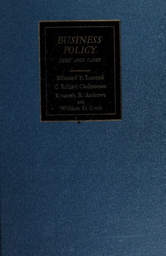 Cover for Business policy: text and cases