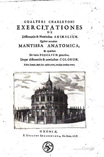 Cover for Gualteri Charletoni exercitationes de differentiis & nominibus animalium.