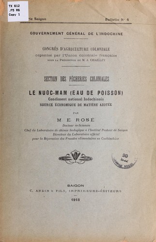 Cover for Le nuoc-mam (eau de poisson)
