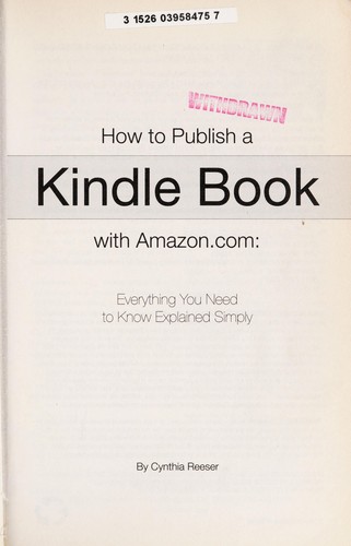 Cover for How to publish a Kindle book with Amazon.com