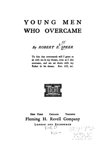 Cover for Young men who overcame