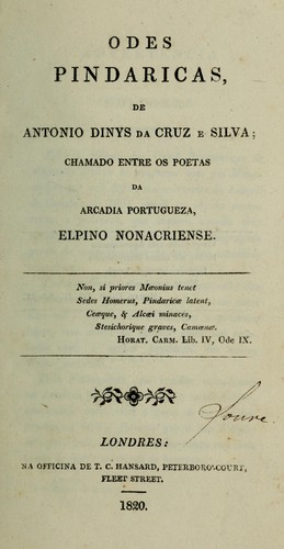 Cover for Odes pindaricas