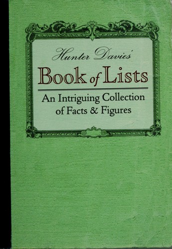 Cover for Hunter Davies' Book of lists