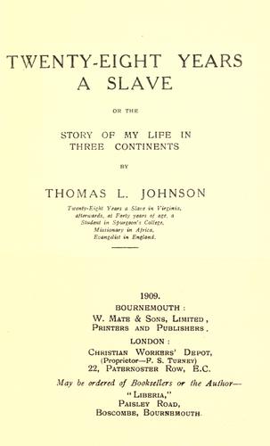 Cover for Twenty-eight years a slave