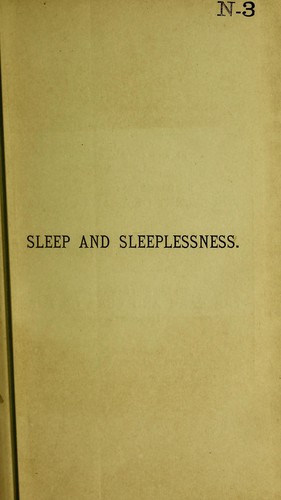 Cover for Sleep and sleeplessness