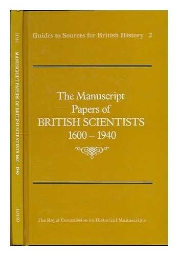 Cover for The Manuscript papers of British scientists, 1600-1940