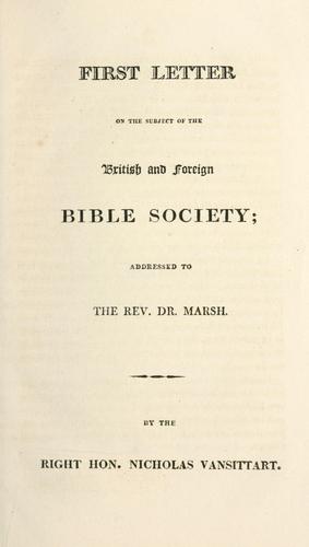 Cover for First letter on the subject of the British and Foreign Bible Society
