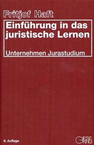 Cover for Einführung in das juristische Lernen. Unternehmen Jurastudium.