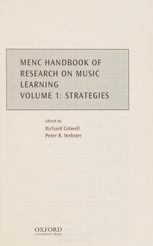 Cover for MENC handbook of research in music learning
