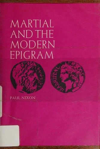 Cover for Martial and the modern epigram