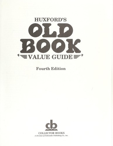 Cover for Huxford's old book value guide