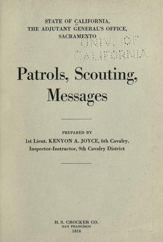 Cover for Patrols, scouting, messages