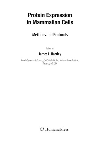 Cover for Protein expression in mammalian cells