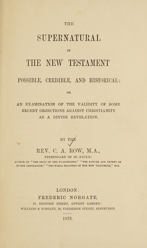 Cover for The supernatural in the New Testament