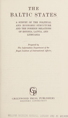 Cover for The Baltic States