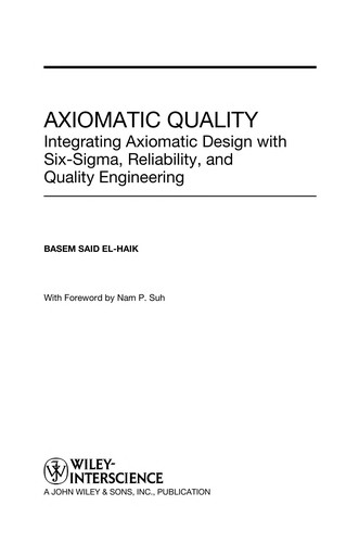 Cover for Axiomatic quality