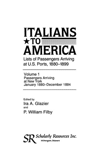 Cover for Italians to America