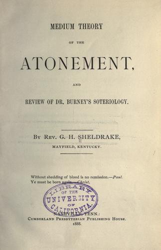 Cover for Medium theory of the atonement