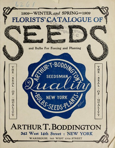Cover for Florists' catalogue of seeds and bulbs for forcing and planting