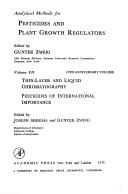 Cover for Analytical Methods for Pesticides, Plant Growth Regulators and Food Additives