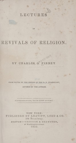 Cover for Lectures on revivals of religion