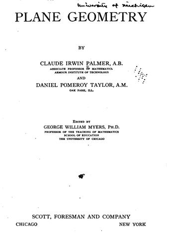 Cover for Plane geometry