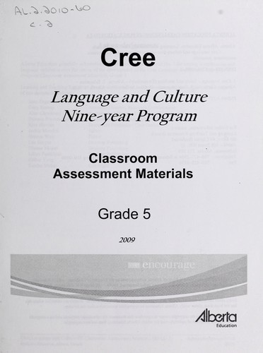 Cover for Cree language and culture nine-year program