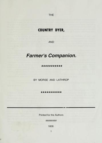 Cover for The country dyer, and farmer's companion