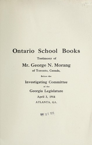 Cover for Ontario schools books