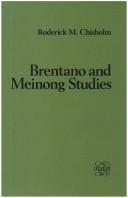 Cover for Brentano And Meinong Studies.