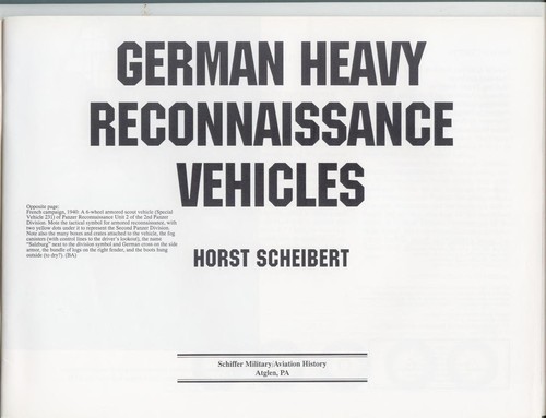 Cover for German Heavy Reconnaissance Vehicles
