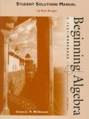 Cover for Student Solutions Manual to Accompany Beginning Algebra