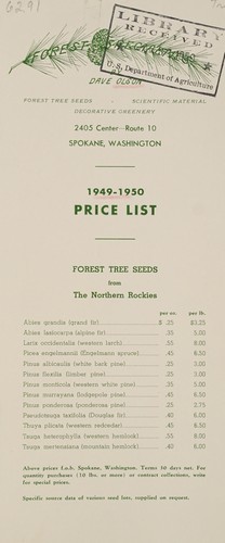 Cover for Price list