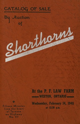 Cover for Catalog of sale by auction of shorthorns
