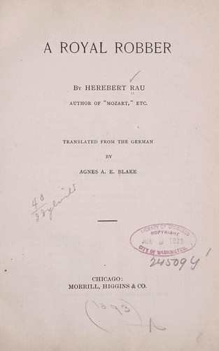 Cover for A royal robber