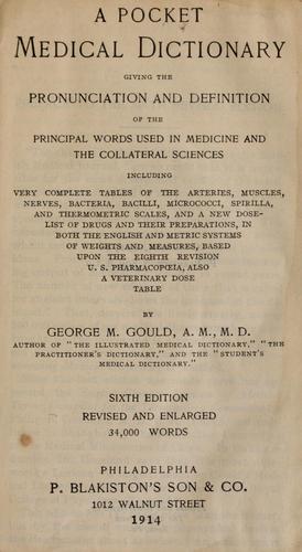 Cover for A pocket medical dictionary