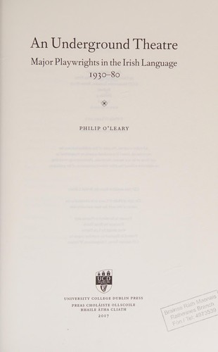 Cover for An Underground Theatre