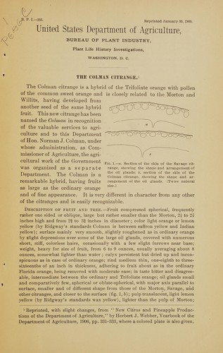 Cover for The Colman citrange