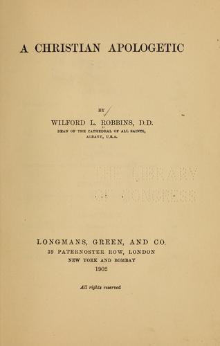 Cover for A Christian apologetic