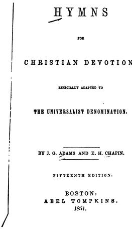 Cover for Hymns for Christian Devotion: Especially Adapted to the Universalist Denomination