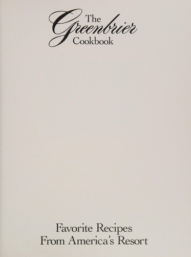 Cover for The Greenbrier cookbook