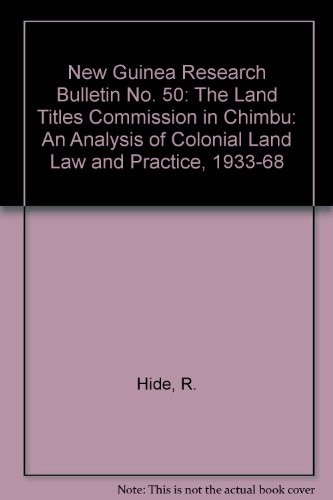 Cover for The Land Titles Commission in Chimbu