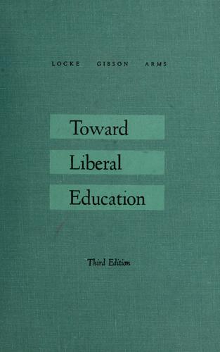 Cover for Toward liberal education