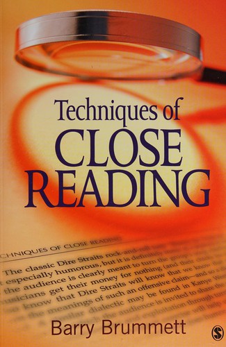 Cover for Techniques of close reading