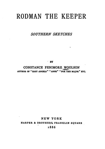 Cover for Rodman the Keeper: Southern Sketches