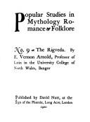 Cover for Rigveda (Popular Studies in Mythology, Romance and Folklore, No. 9.)