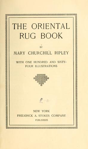 Cover for The oriental rug book