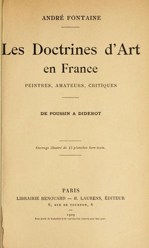 Cover for Les doctrines d'art en France