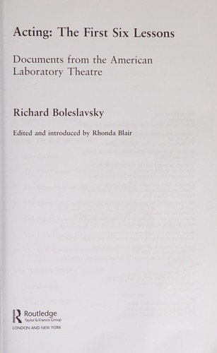 Cover for Acting