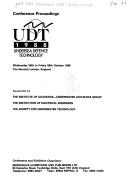 Cover for UDT 1988: Undersea defence technology : conference proceedings 